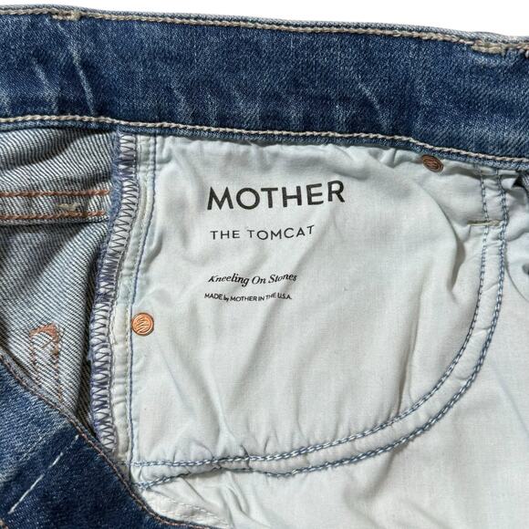 MOTHER SUPERIOR Tomcat Jeans High Rise Ankle Length Button Fly Blue 28” Waist - Picture 5 of 15